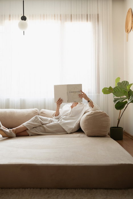 Atelier Del Sofa Nook - Sofá-Cama de 3 Plazas Beige